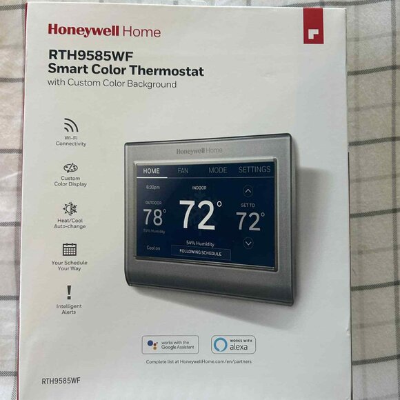 Honeywell Home RTH9585WF Wi-Fi Smart Color Thermostat. - Picture 1 of 2